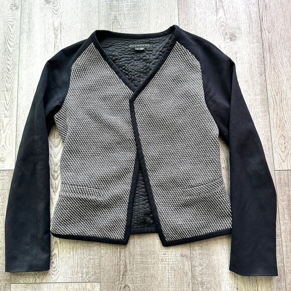 Theory Women's Open Front Danube Moditas Knit Blazer Size 8 Tweed Classic Career - Picture 1 of 5